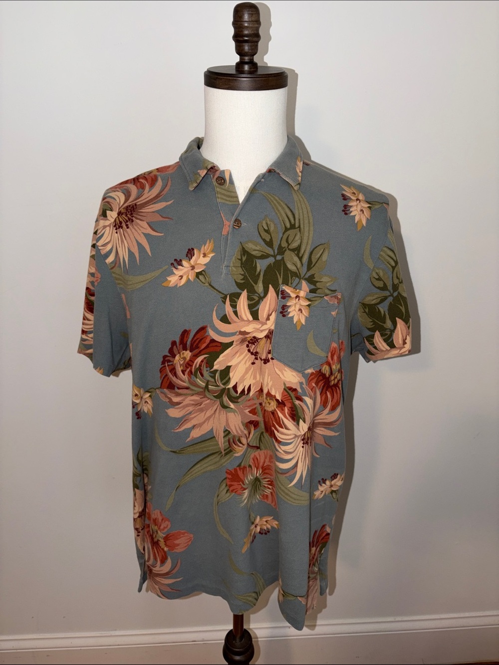 Polo by Ralph Lauren Gray Floral Short-Sleeve Polo
